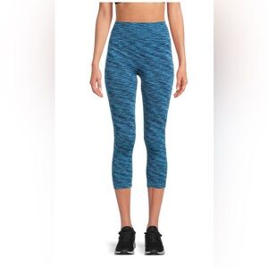 Warner’s Shorties blue swirl no muffin top cropped seamless Leggings size XS new